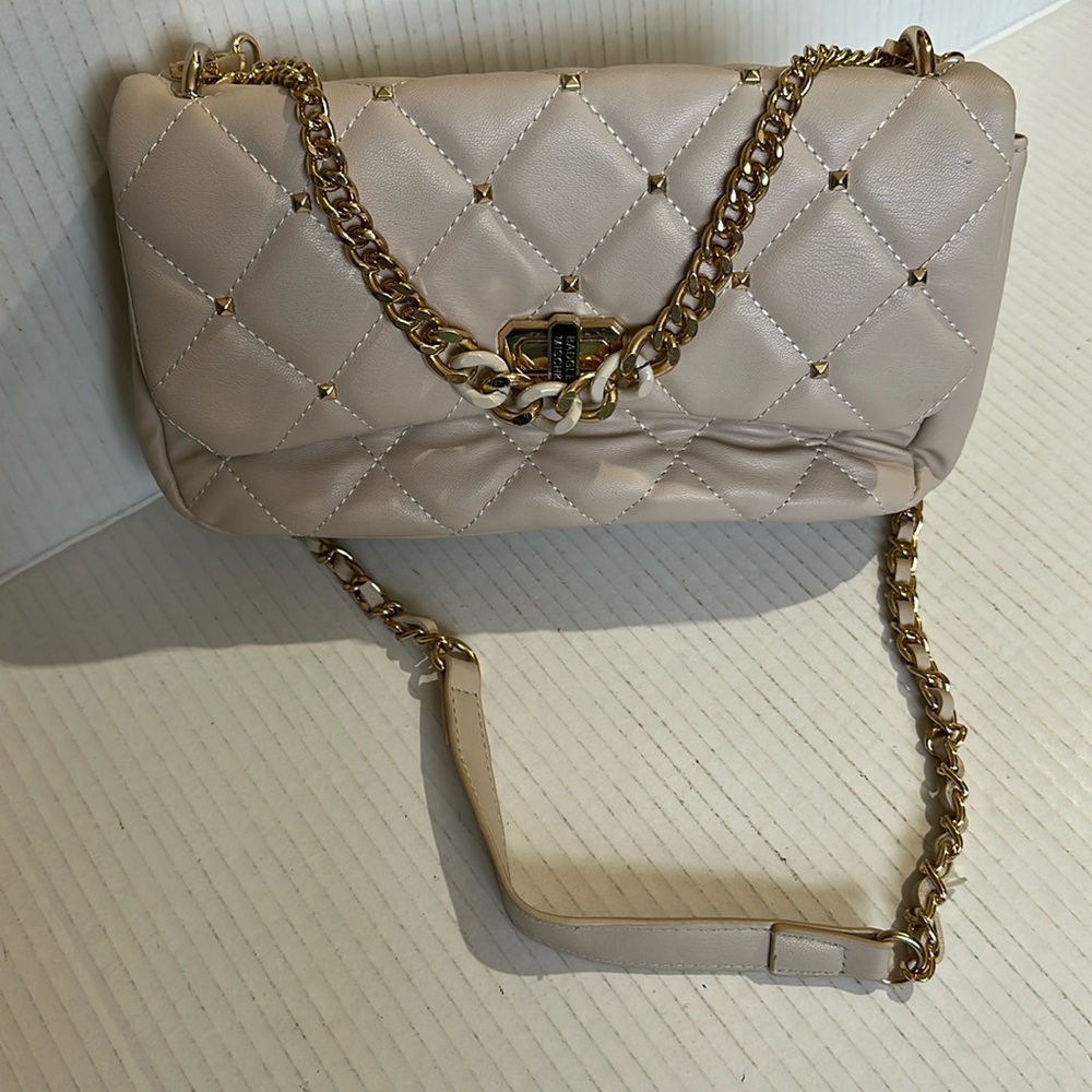 BNWOT Bagdley Mischka Taupe Handbag